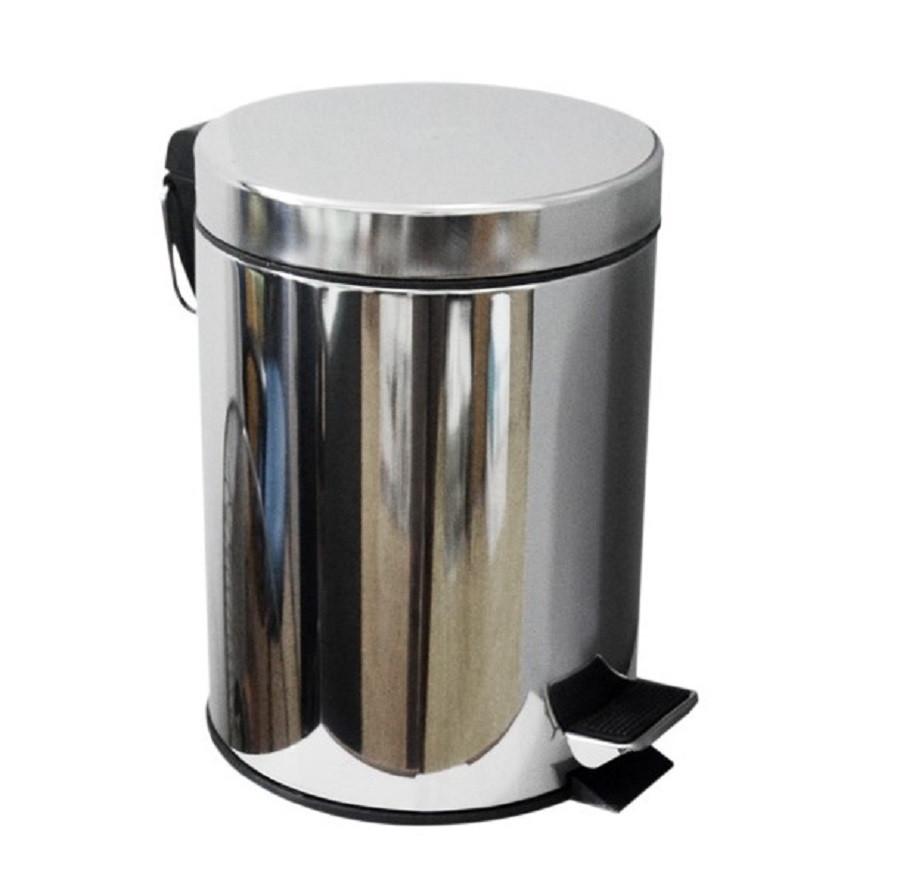 Thùng rác tròn inox đạp chân 12 Lít