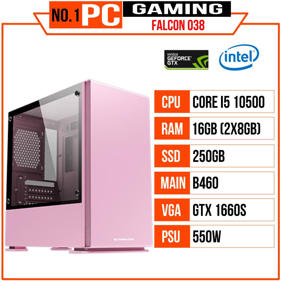 PC GAMING FALCON 038 (I5 10500/B460/16GB RAM/250GB SSD/GTX 1660 Super/550W/Tản CR-1000GT/RGB