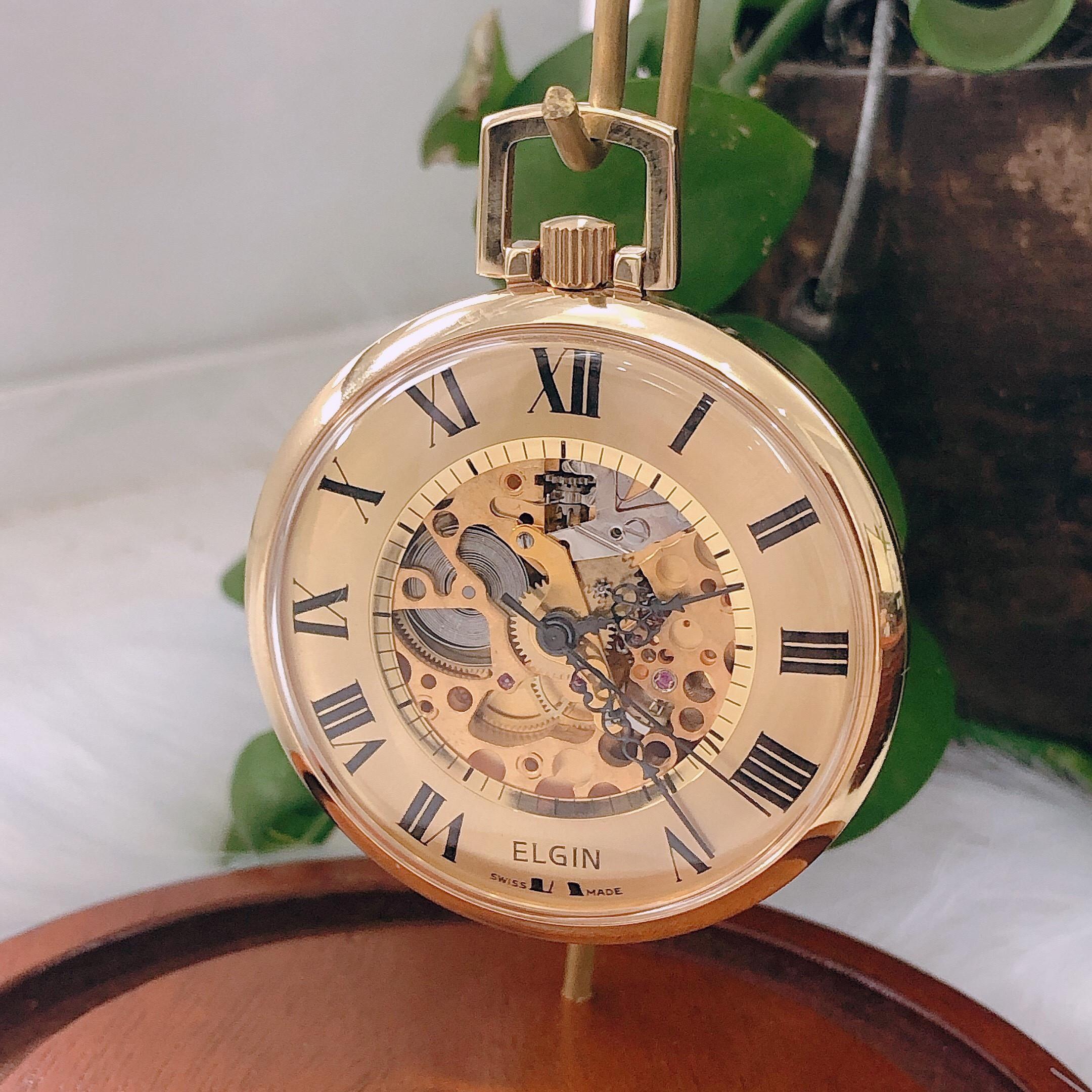 Đồng hồ quả quýt Elgin lộ cơ