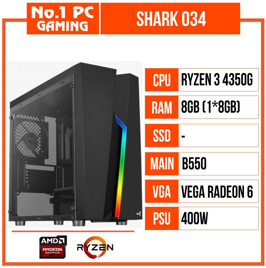 PC GAMING SHARK 034 (R3 4350G/B550/8GB RAM/400W)