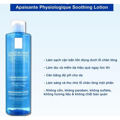 [Đại lí] Nước Cân Bằng La Roche-Posay Cho Da Thường, Nhạy Cảm 200ml - Soothing Lotion Sensitive Skin
