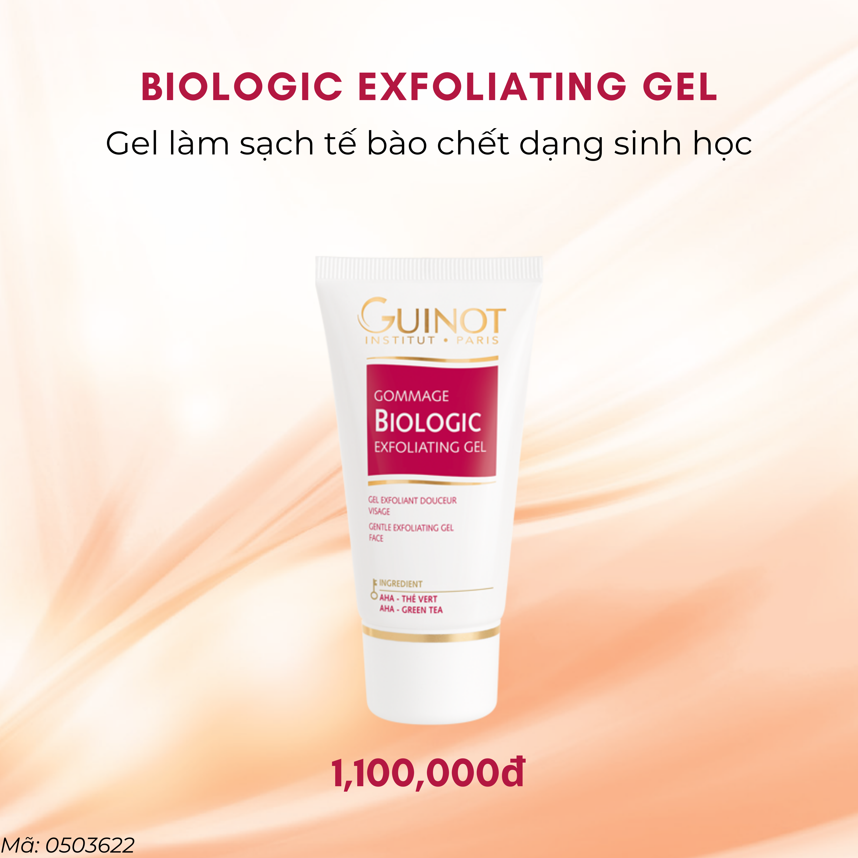 Gel làm sạch tế bào chết dạng sinh học 50ml GUINOT - BIOLOGIC EXFOLIATING GEL