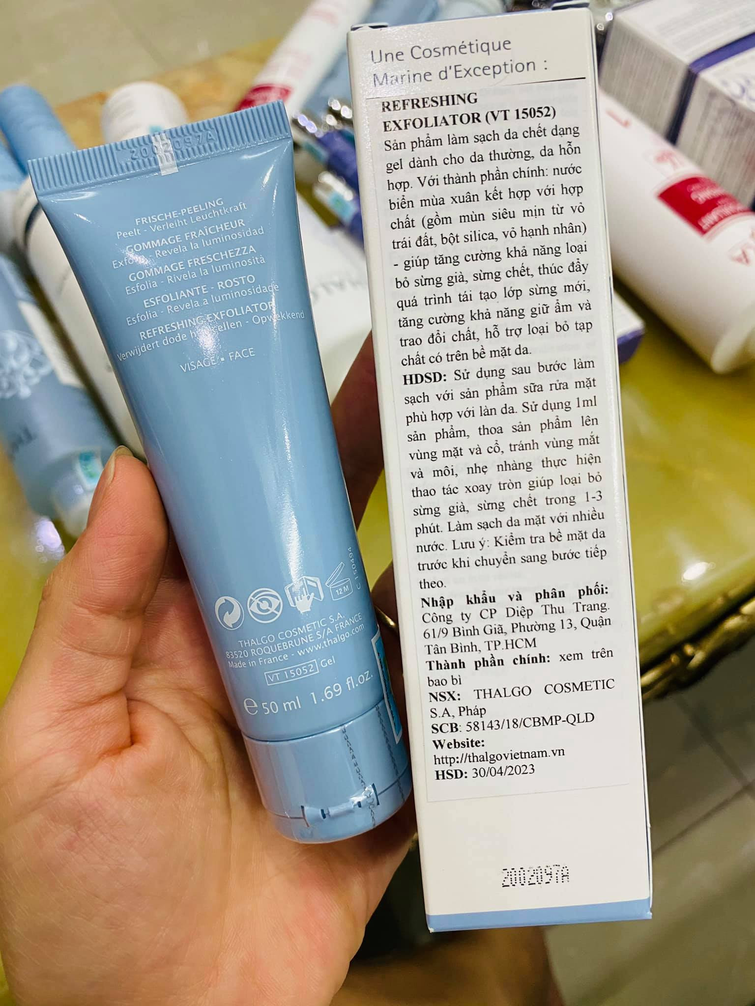 Tẩy tế bào chết dành cho da thường và da hỗn hợp THALGO 50ml - Refreshing Exfoliator