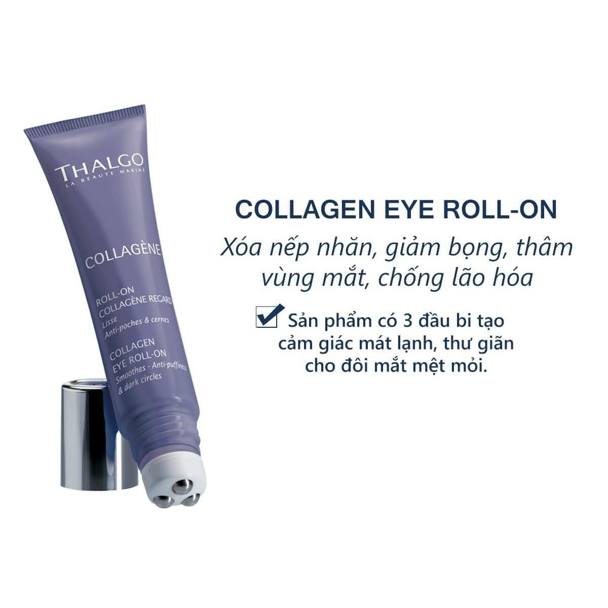 Collagen Eye Roll-On - Kem collagen mắt 3 trong 1 (thâm, bọng, nhăn)