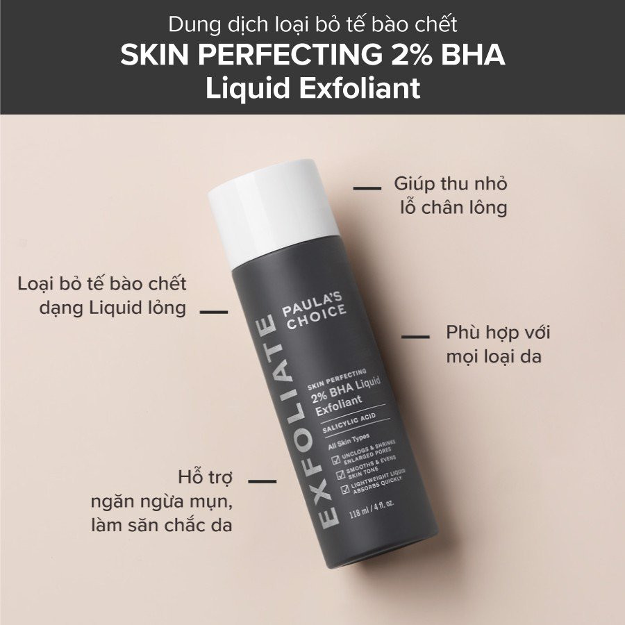 Dung Dịch Tẩy Da Chết Paula’s Choice BHA 2% 30ml - Skin Perfecting 2% BHA Liquid
