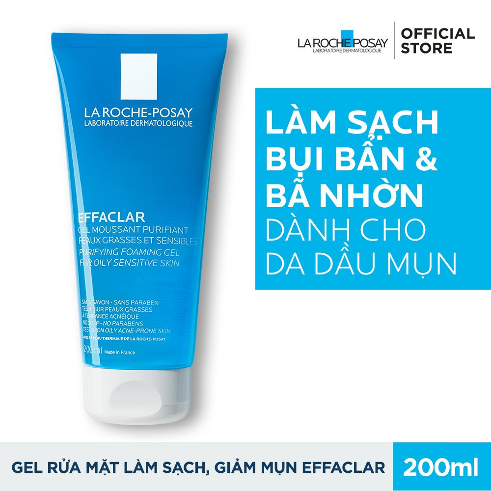 Gel Rửa Mặt La Roche-Posay Dành Cho Da Dầu, Nhạy Cảm 200ml - Effaclar Purifying Foaming Gel For Oily Sensitive Skin