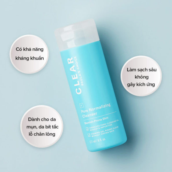 Sữa rửa mặt Paula’s Choice ngừa mụn, se khít lỗ chân lông 177ml - Pore Normalizing Cleanser