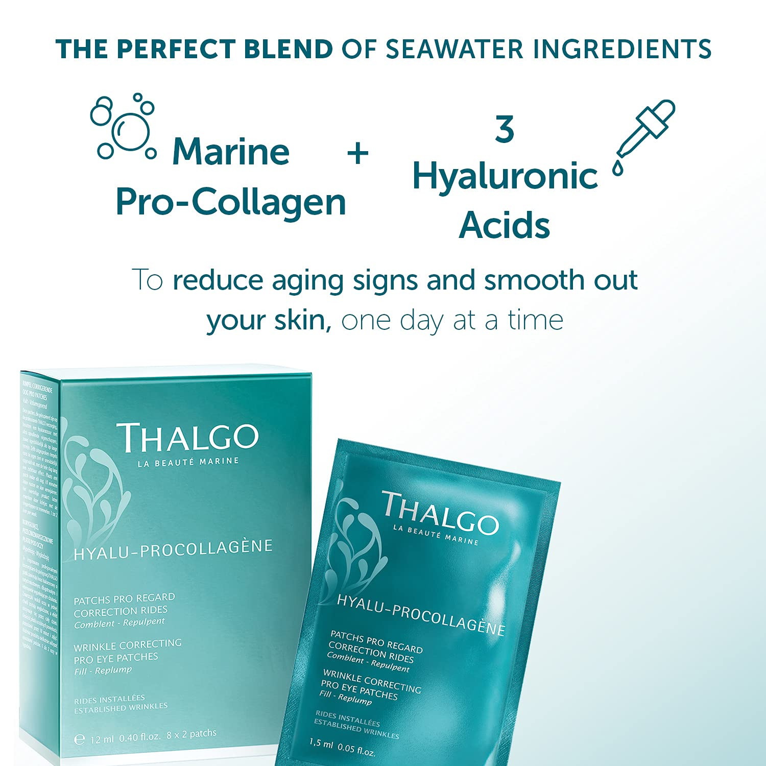 [Đại lí] Mặt nạ mắt dạng miếng, xóa nhăn THALGO 8 miếng - Wrinkle Correcting Pro Eye Patches