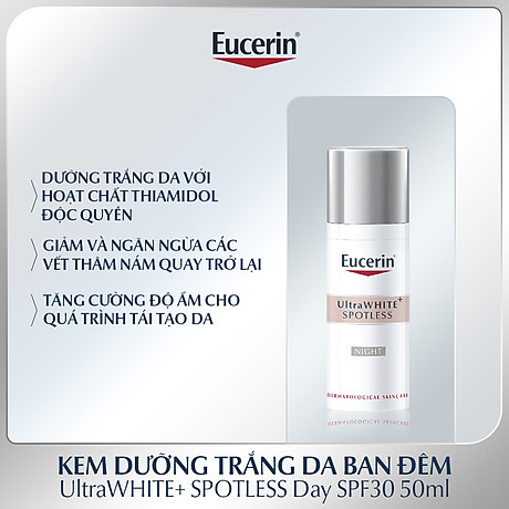 Kem Dưỡng Eucerin Trắng Sáng Da Ban Đêm 50ml - UltraWHITE+ SPOTLESS Night Fluid