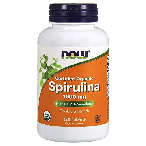 Viên Uống Now Từ Tảo Spirulina 1000mg Giàu Beta-Carotene (Vitamin A) + B-12 + GLA Tự Nhiên (120 Viên)
