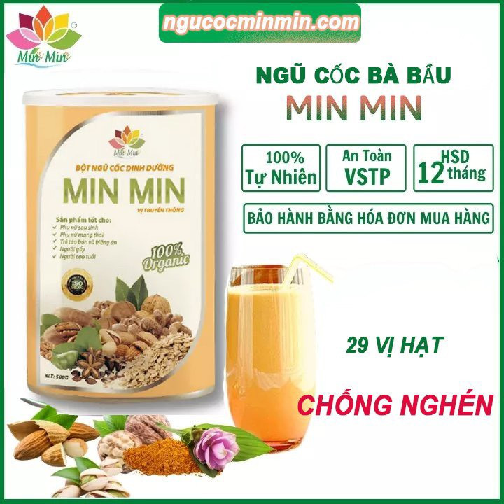 COMBO 2 HỘP NGŨ CỐC CHO BÀ BẦU MIN MIN (hộp 500g)