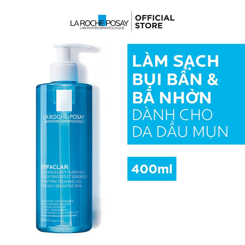 Gel Rửa Mặt La Roche-Posay Dành Cho Da Dầu, Nhạy Cảm 400ml - Effaclar Purifying Foaming Gel For Oily Sensitive Skin