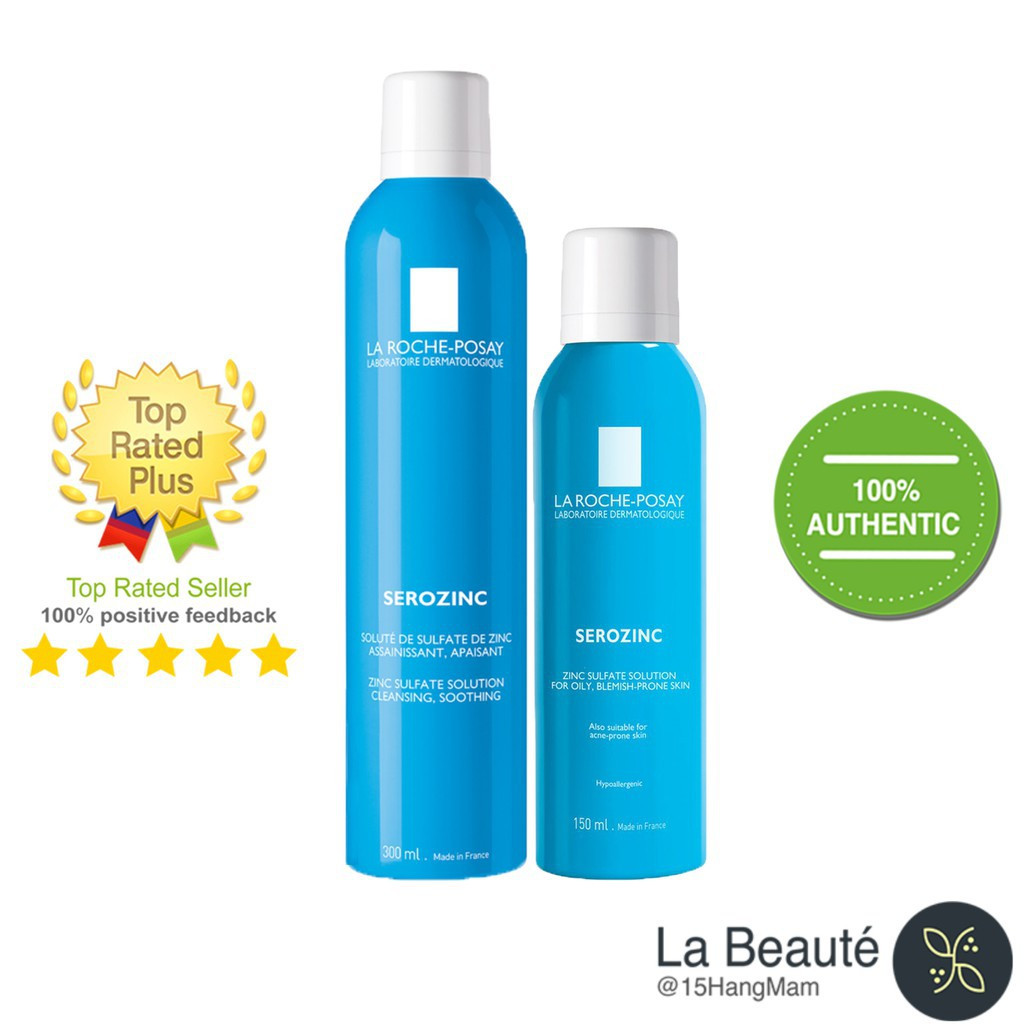 Xịt Khoáng La Roche-Posay Làm Sạch & Dịu Da Dầu Mụn 150ml Serozinc Zinc Sulfate Solution Cleansing, Soothing