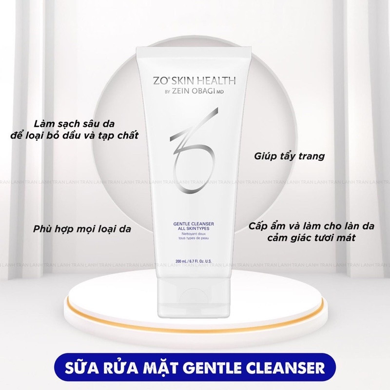 Sữa rửa mặt dùng cho mọi loại da Zo Skin Health Gentle Cleanser 60ml