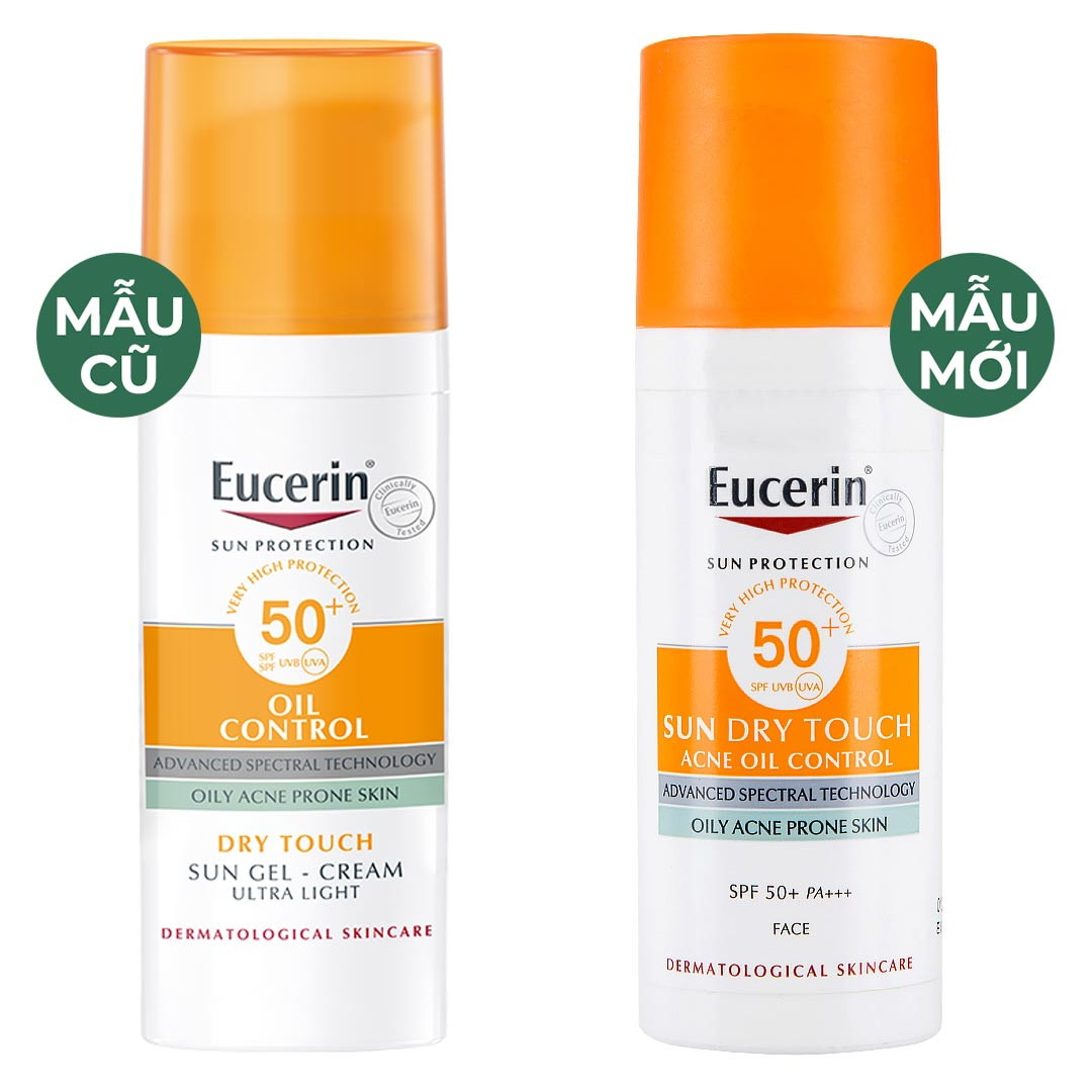 Kem Chống Nắng Eucerin Cho Da Nhờn & Mụn 50ml/Sun Gel-Creme Oil Control Dry Touch SPF 50+ UVB UVA