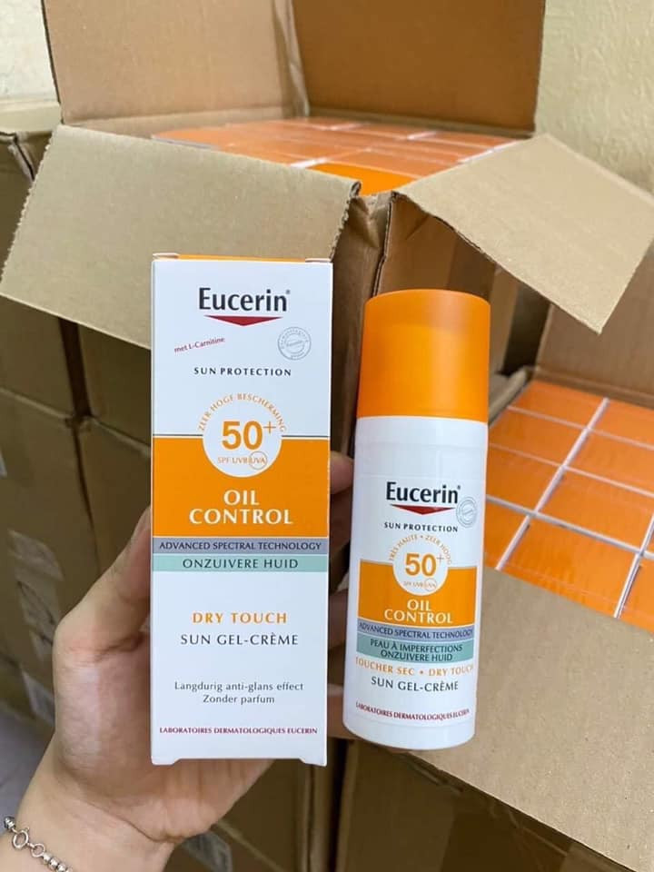Kem Chống Nắng Eucerin Cho Da Nhờn & Mụn 50ml/Sun Gel-Creme Oil Control Dry Touch SPF 50+ UVB UVA