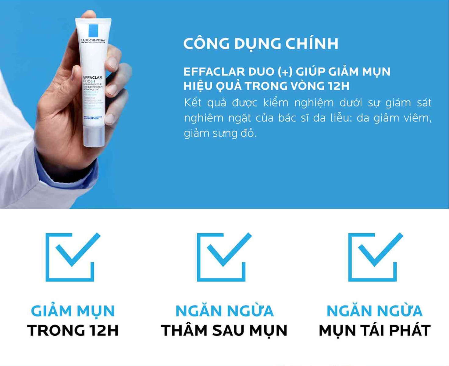 Kem Dưỡng La Roche-Posay Giảm Mụn, Ngừa Vết Thâm 40ml - Effaclar Duo Plus (Không Màu)