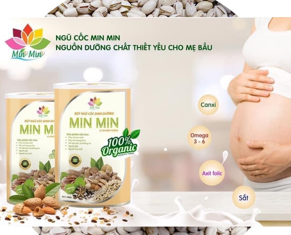 COMBO 2 HỘP NGŨ CỐC CHO BÀ BẦU MIN MIN (hộp 500g)