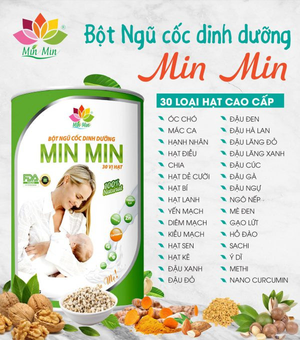 NGŨ CỐC KÍCH LỢI SỮA MIN MIN® 30 vị HẠT