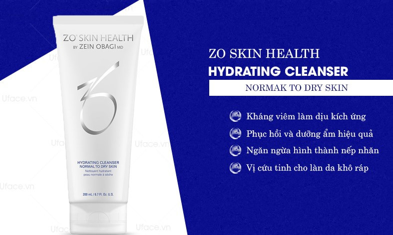 Sữa rửa mặt cho da thường, da khô Zo Skin Health Hydrating Cleanser 200ml