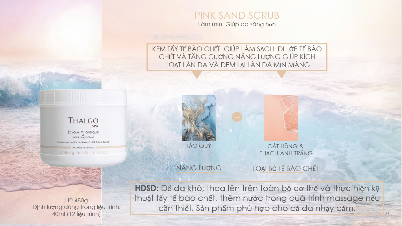 Tẩy tế bào chết cơ thể cát hồng tự nhiên cao cấp THALGO 480ml - Joyaux Atlantique Pink Sand Scrub