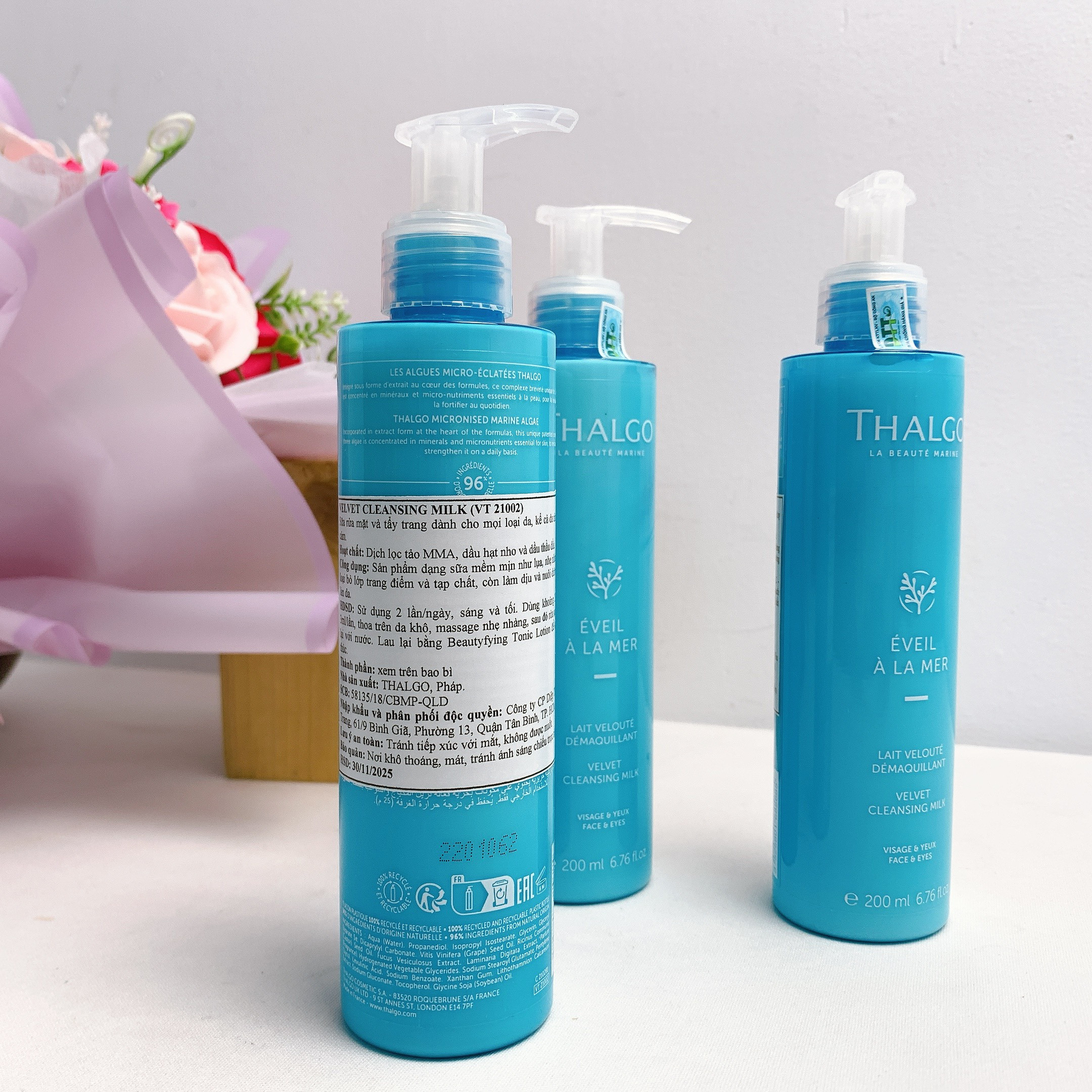 [Đại lí] Sữa rửa mặt, tẩy trang Thalgo 200ml/500ml - Velvet Cleansing Milk