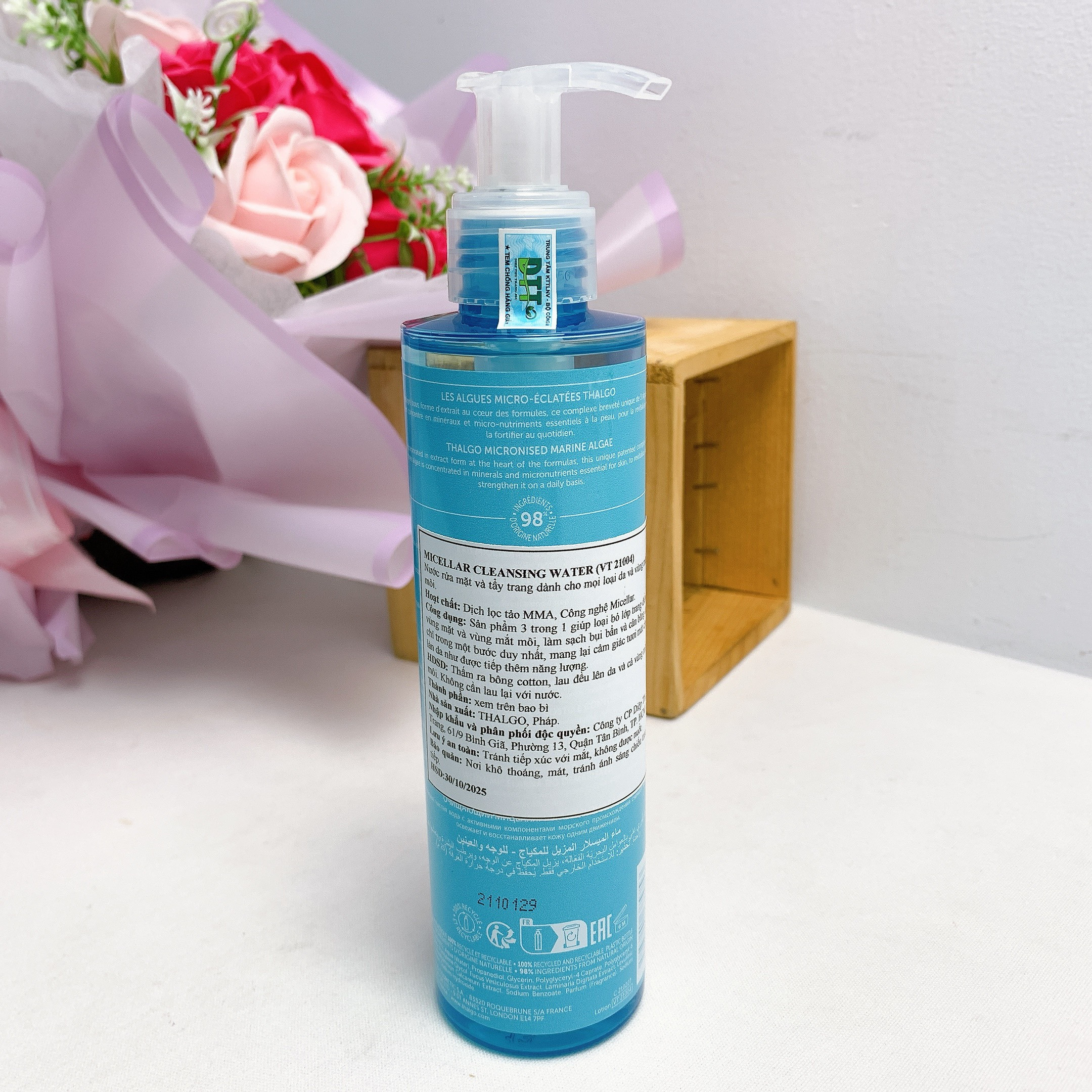 [Đại lí] Nước rửa mặt tẩy trang dành cho mọi loại da THALGO 200ml - Micellar Cleansing Water