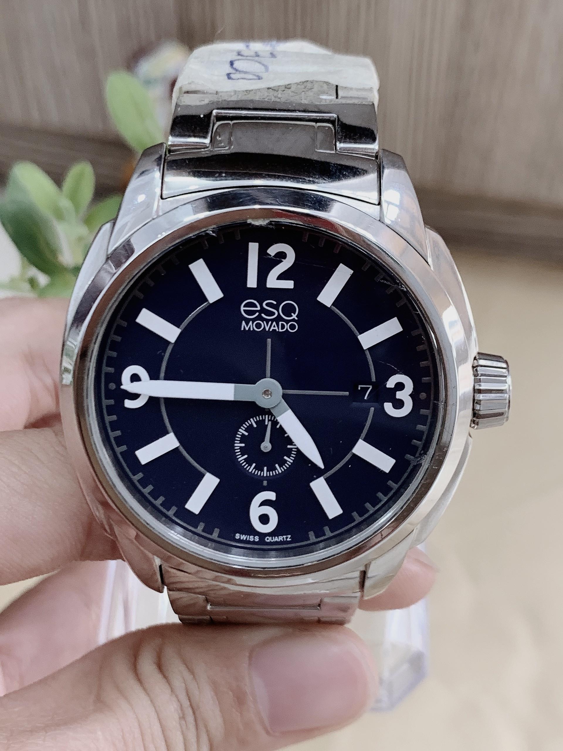 Đồng hồ đeo tay nam hiệu Movado ESQ mặt blue