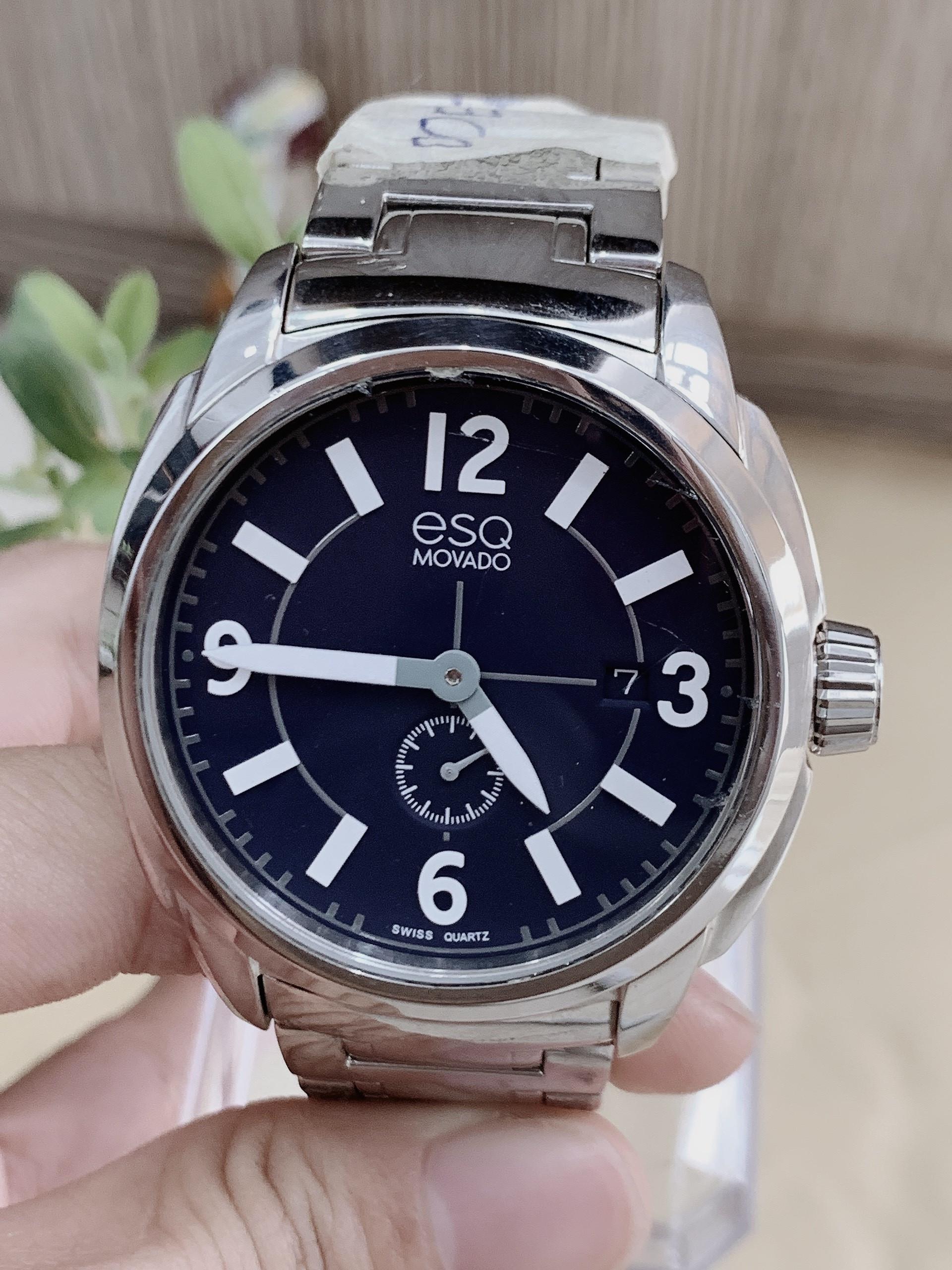 Đồng hồ đeo tay nam hiệu Movado ESQ mặt blue