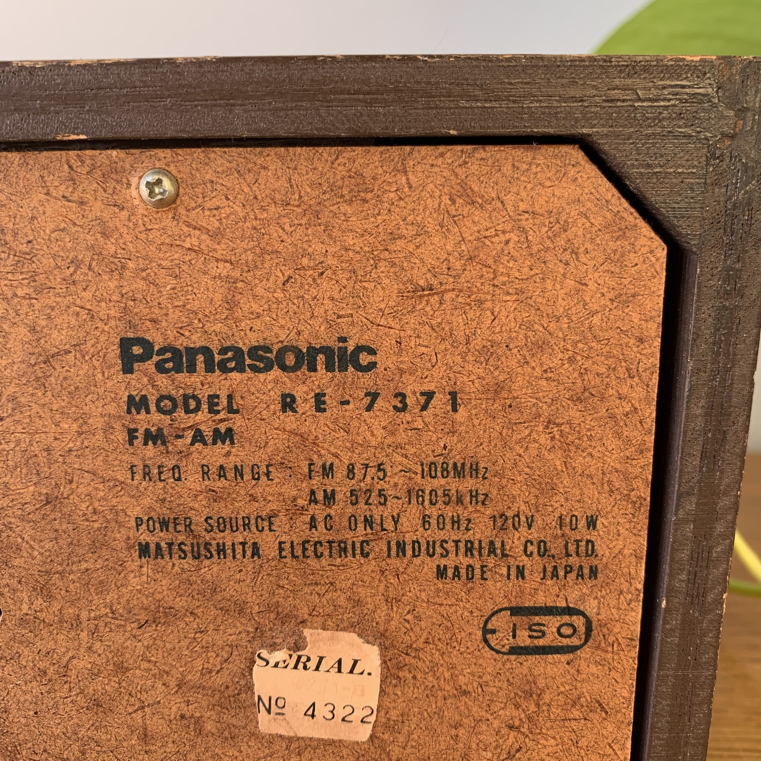 Radio Panasonic model RE-7371 vintage