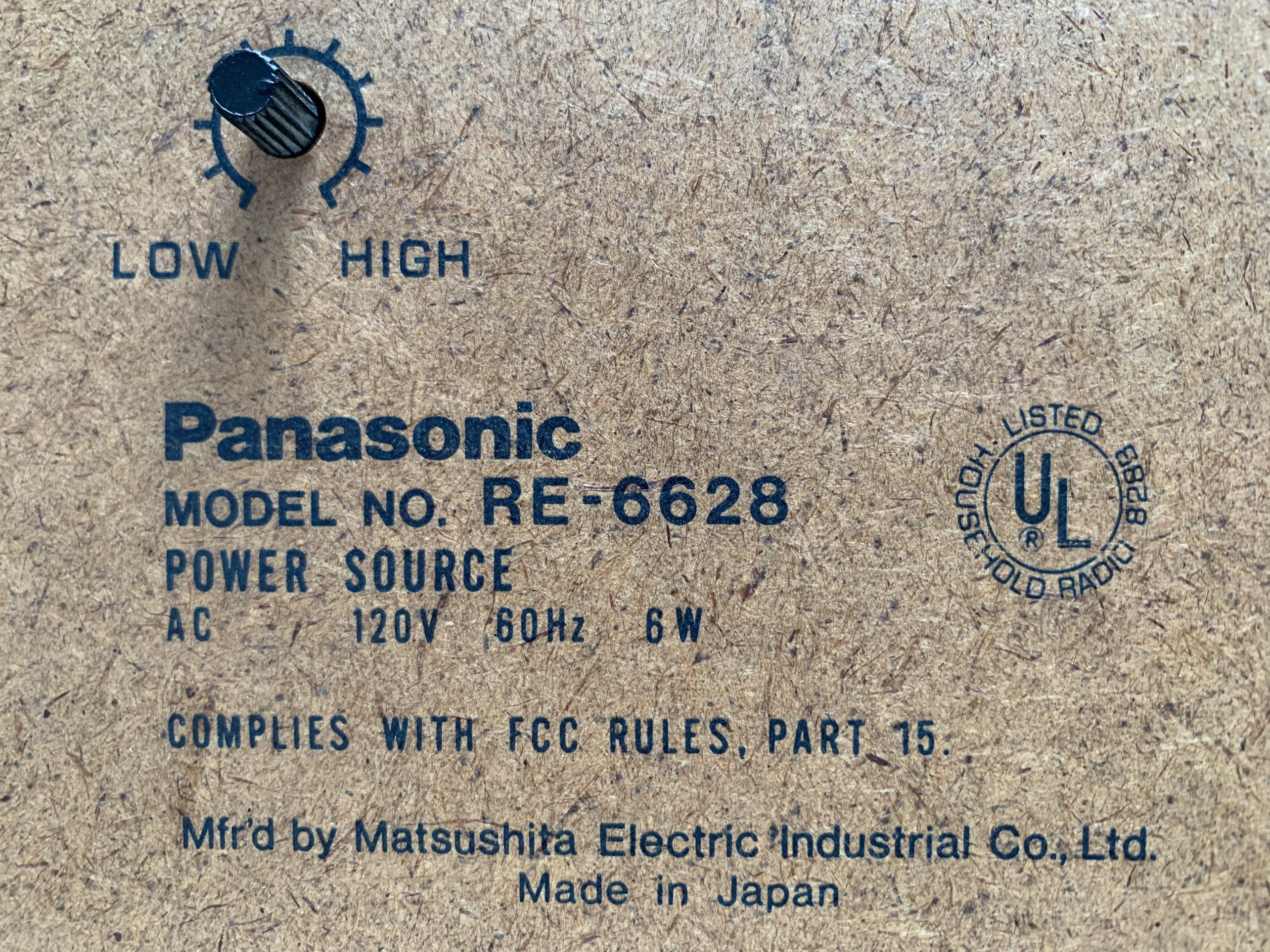 Radio Panasonic model RE-6628 AM/FM