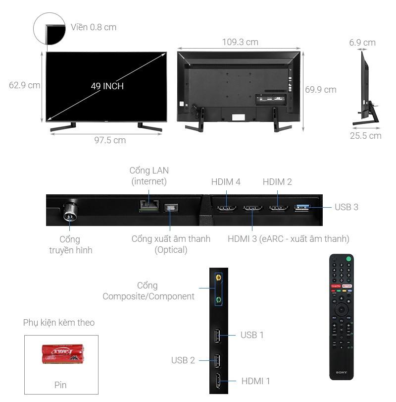 Smart Tivi 4K Sony 49 inch KD-49X9500H 4K HDR