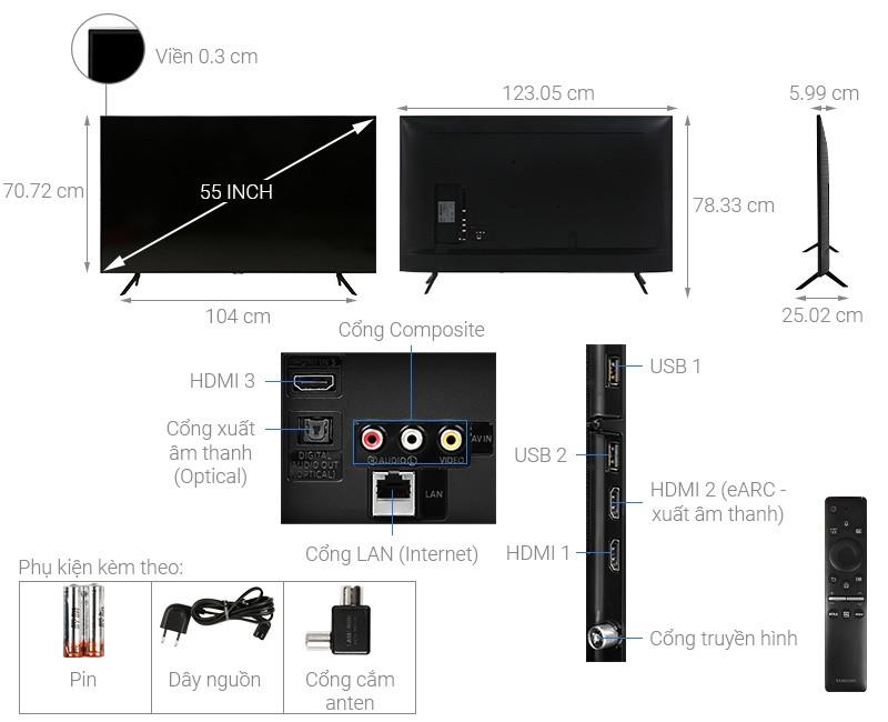 Smart Tivi Samsung 4K 55 inch 55TU8100 Crystal UHD