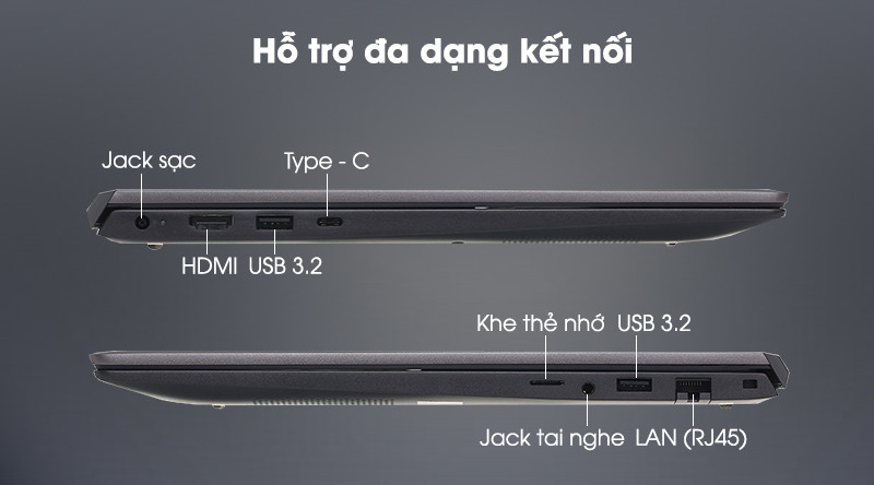Laptop Dell Vostro 5502 70231340 (I5 1135G7 / 8Gb/SSD 256Gb/ 15.6" FHD/VGA on/ Win10/ Gray/vỏ nhôm )