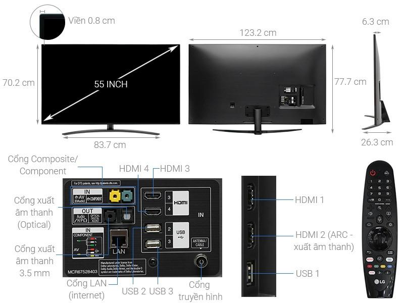 Smart Tivi 4K LG 55 inch 55SM8600PTA Nanocell HDR