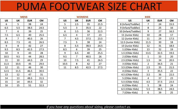 cách chọn size giày puma
