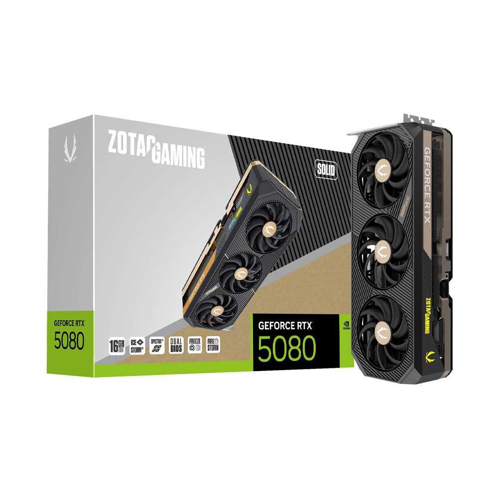 VGA ZOTAC GAMING GeForce RTX 5080 SOLID 16GB GDDR7 (ZT-B50800D-10P)